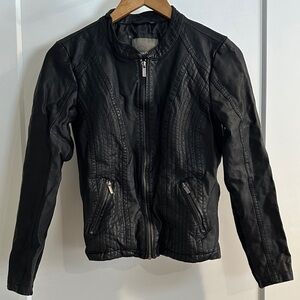 Women's Black Faux Leather Jacket